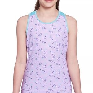 Prince Youth Girls Printed Tennis Tank Top Purple/Blue Size Medium‎ NWT MSRP $30